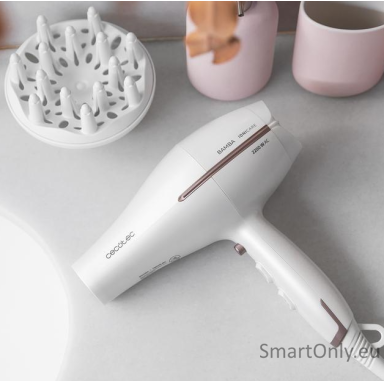 Cecotec Hair Dryer | IoniCare 5300 Maxi Aura | 2200 W | Number of temperature settings 3 | Ionic function | Diffuser nozzle | White