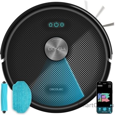 Cecotec Robot Vacuum Cleaner | Conga M70 | Wet&Dry | Operating time (max) 250 min | 4500 mAh | Dust capacity 400 L | 20000 Pa | Black
