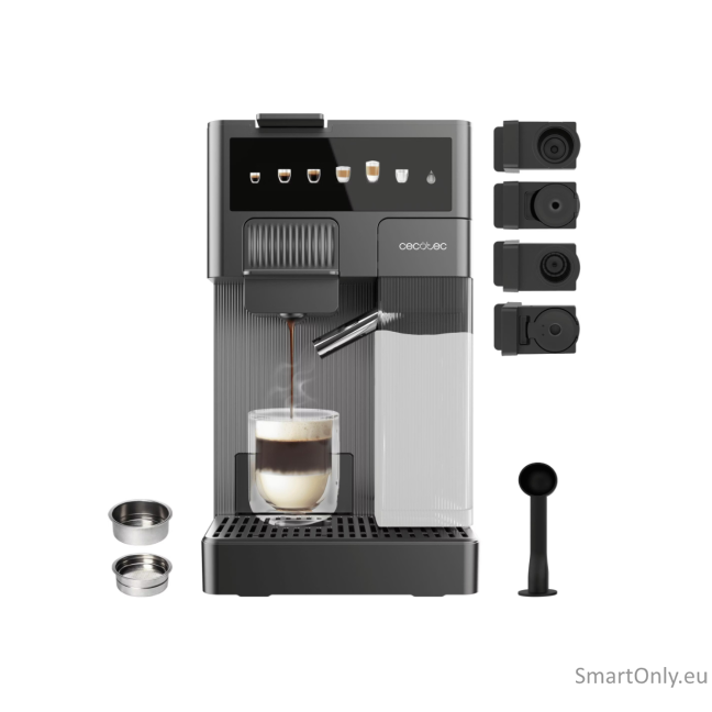Cecotec Coffee machine | FreeStyle Latte T | Pump pressure 20 bar | Built-in milk frother | Automatic | Grey | 1350 W 1 Cecotec Coffee machine | FreeStyle Latte T | Pump pressure 20 bar | Built-in milk frother | Automatic | Grey | 1350 W 1