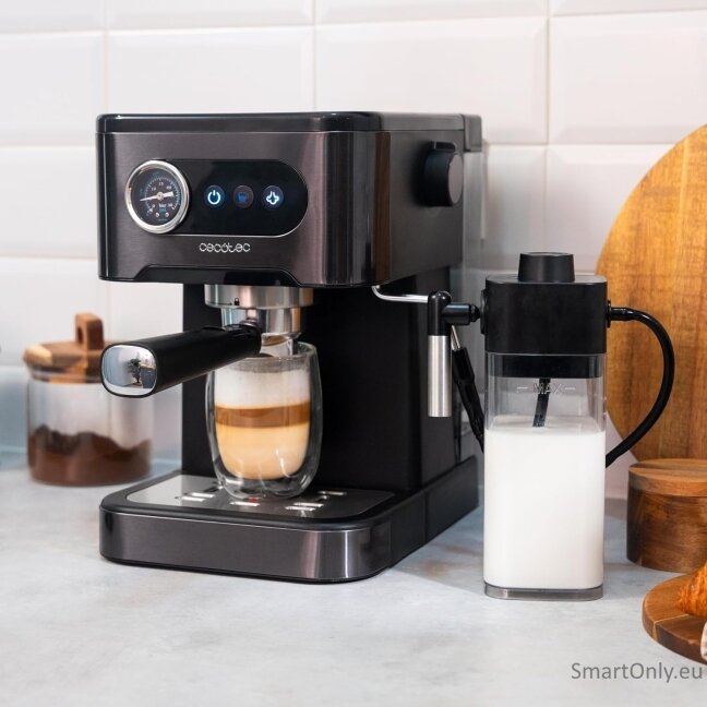 Cecotec Coffee machine | Power Espresso 20 Pro Latte | Pump pressure 20 bar | Built-in milk frother | Semi-automatic | Black | 1350 W 3