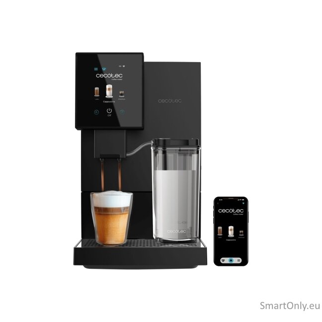 Cecotec Coffee Maker | Cremmaet Compactccino Connected | Pump pressure 19 bar | Built-in milk frother | Super-automatic | Black 7 Cecotec Coffee Maker | Cremmaet Compactccino Connected | Pump pressure 19 bar | Built-in milk frother | Super-automatic | Black 7