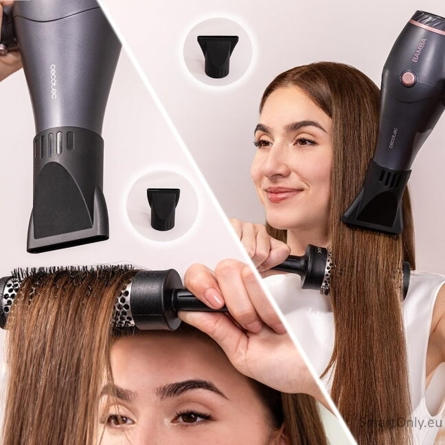 Cecotec Hair dryer | IoniCare Harmony | 2600 W | Number of temperature settings 3 | Ionic function | Grey | Diffuser nozzle 5