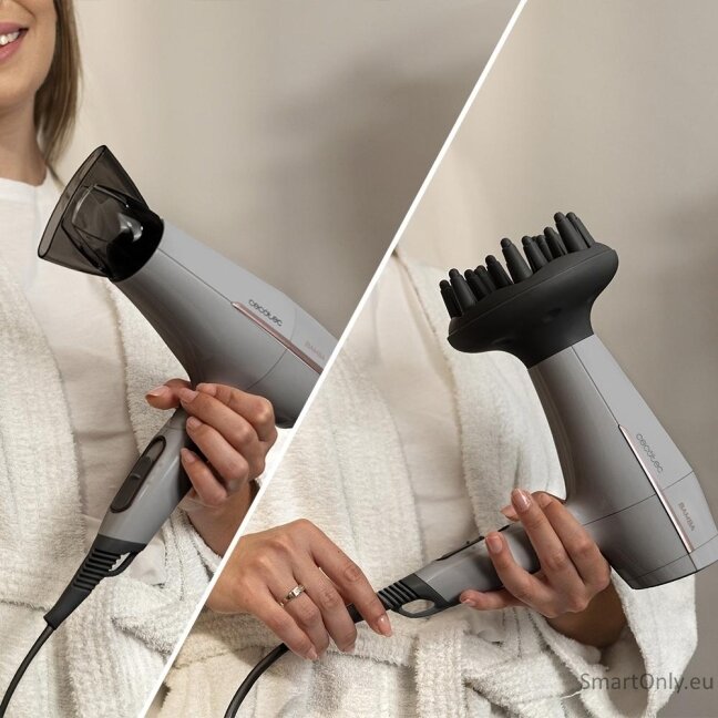 Cecotec Hair dryer | IoniCare Power&Go Heaven | 2000 W | Number of temperature settings 2 | Ionic function | Diffuser nozzle | Grey 4