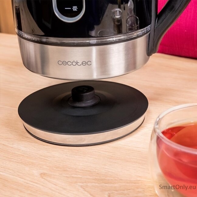 Cecotec Kettle | Thermosense 400 VisionLight | Electric | 2200 W | 1.7 L | Stainless steel | 360° rotational base | Black/Stainless steel 3