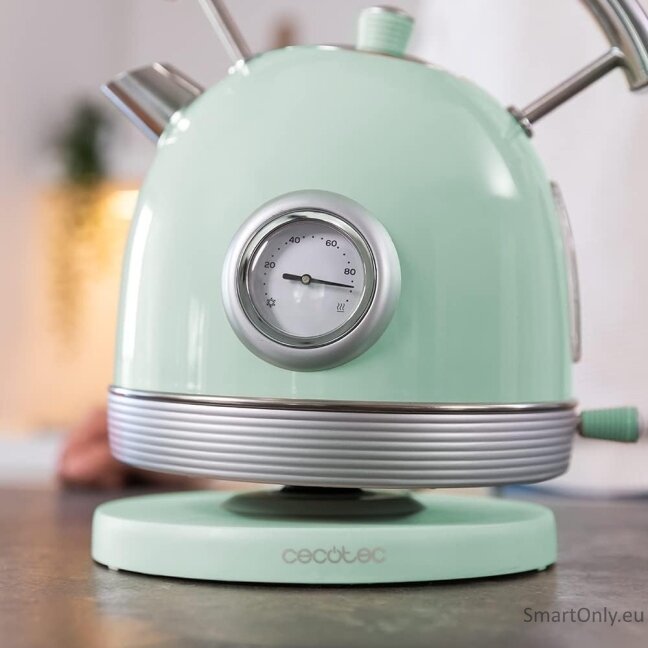 Cecotec Kettle | ThermoSense 420 Vintage | 2200 W | Electric | 1.8 L | Stainless steel | 360° rotational base | Light Green 3 Cecotec Kettle | ThermoSense 420 Vintage | 2200 W | Electric | 1.8 L | Stainless steel | 360° rotational base | Light Green 3