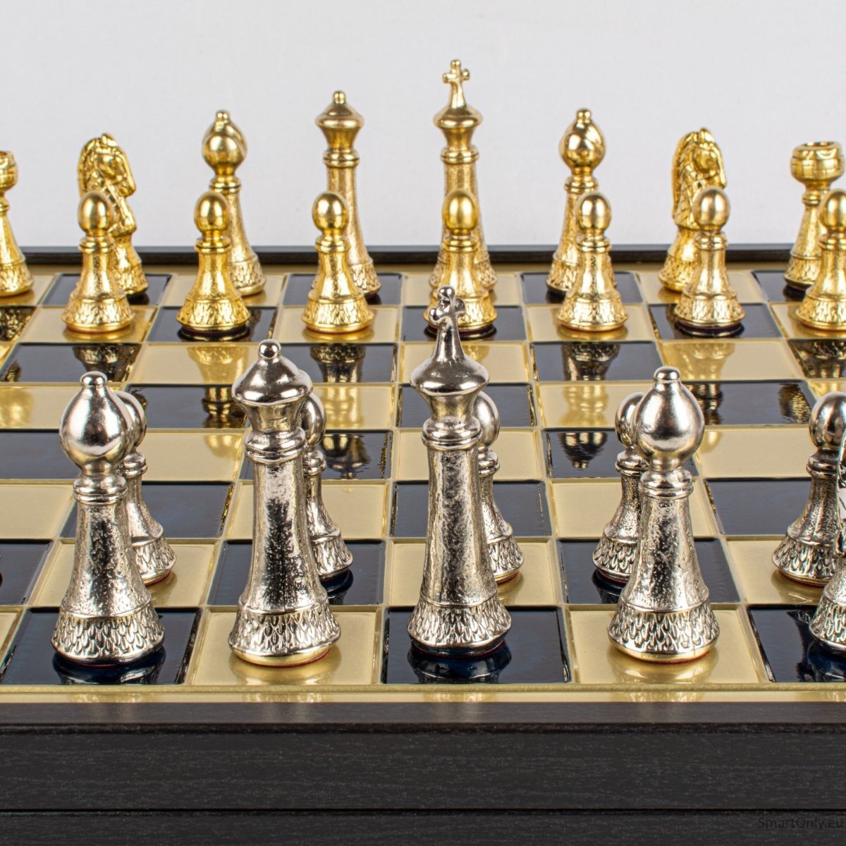 Classic Metal Staunton metal chess set with a 41cm board Manopoulos 6 Classic Metal Staunton metal chess set with a 41cm board Manopoulos 6