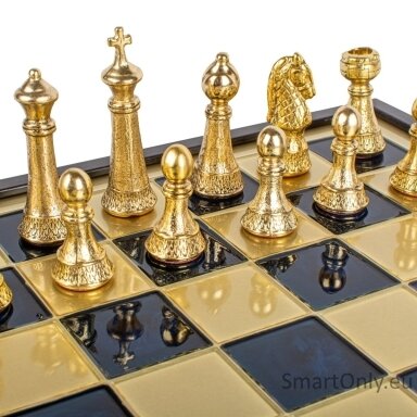 Classic Metal Staunton metal chess set with a 41cm board Manopoulos