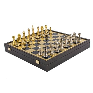 Classic Metal Staunton metal chess set with a 41cm board Manopoulos
