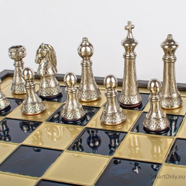 Classic Metal Staunton metal chess set with a 41cm board Manopoulos 3 Classic Metal Staunton metal chess set with a 41cm board Manopoulos 3