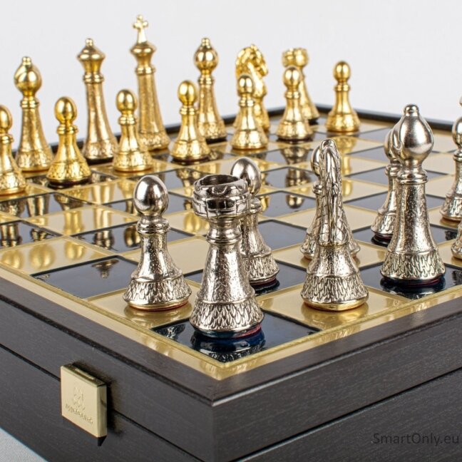 Classic Metal Staunton metal chess set with a 41cm board Manopoulos 4