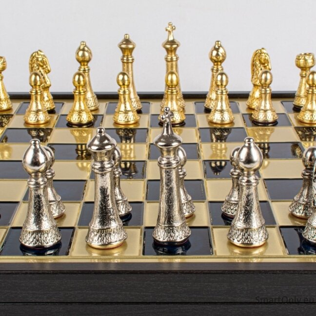 Classic Metal Staunton metal chess set with a 41cm board Manopoulos 6 Classic Metal Staunton metal chess set with a 41cm board Manopoulos 6