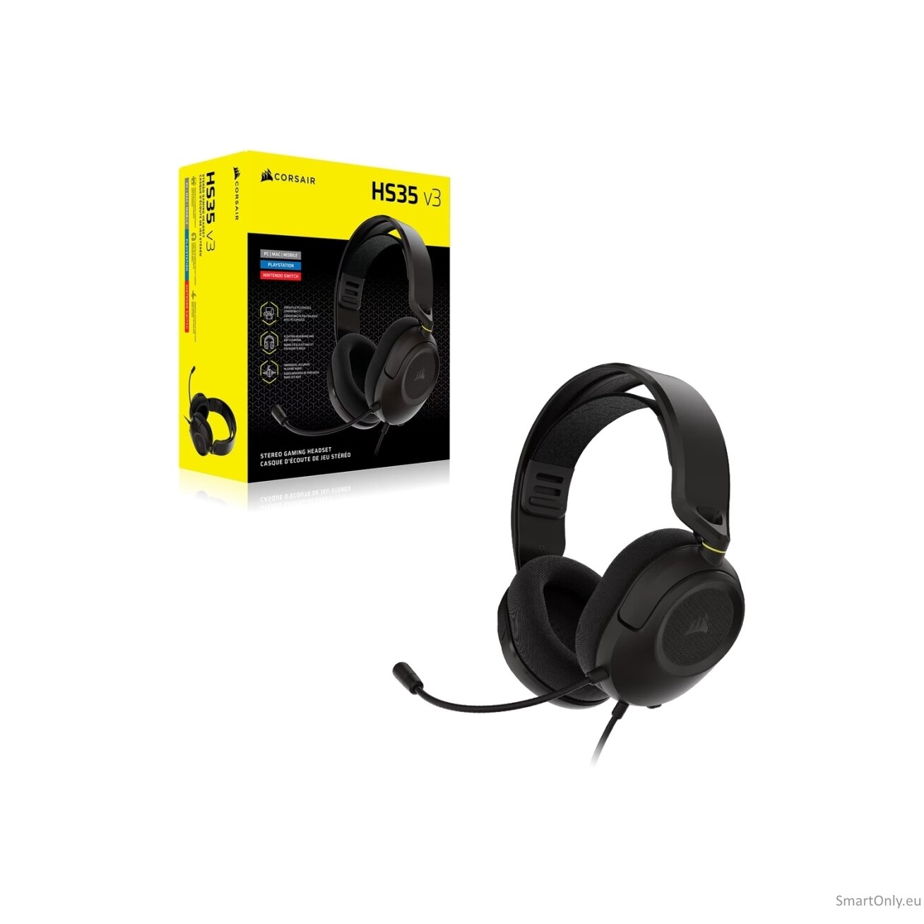 Corsair Gaming Headset | HS35 v3 | Wired | Microphone | Carbon 6 Corsair Gaming Headset | HS35 v3 | Wired | Microphone | Carbon 6