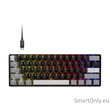 CORSAIR CLIPPER PRO MINI 60 Hall Effect Gaming Keyboard, Backlit RGB LED, CORSAIR MGX Core, Black PBT DS Keycaps | Corsair CORSAIR CLIPPER PRO MINI 60 Hall Effect Gaming Keyboard, Backlit RGB LED, CORSAIR MGX Core, Black PBT DS Keycaps | Corsair