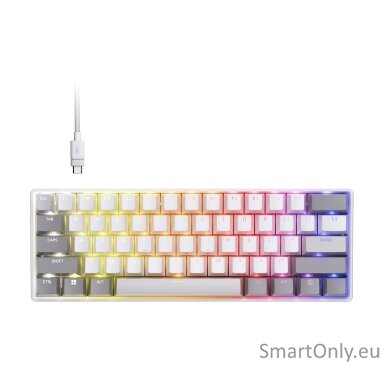CORSAIR CLIPPER PRO MINI 60 Hall Effect Gaming Keyboard, Backlit RGB LED, CORSAIR MGX Core, White , PBT DS Keycaps CORSAIR CLIPPER PRO MINI 60 Hall Effect Gaming Keyboard, Backlit RGB LED, CORSAIR MGX Core, White , PBT DS Keycaps