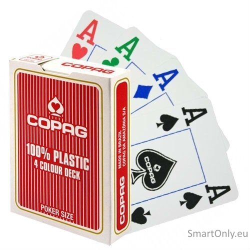 Copag 4 Colour pokerio kortos (Raudonos) Copag 4 Colour pokerio kortos (Raudonos)