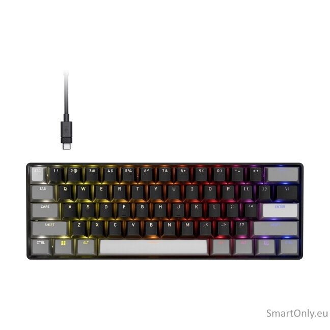 CORSAIR CLIPPER PRO MINI 60 Hall Effect Gaming Keyboard, Backlit RGB LED, CORSAIR MGX Core, Black PBT DS Keycaps | Corsair 1