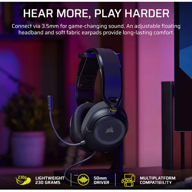 Corsair Gaming Headset | HS35 v3 | Wired | Microphone | Carbon 1