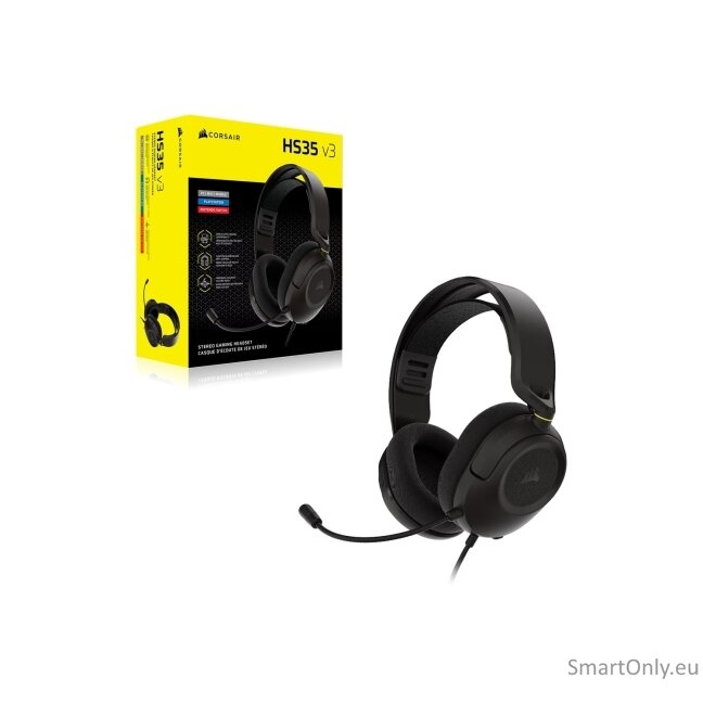 Corsair Gaming Headset | HS35 v3 | Wired | Microphone | Carbon 6