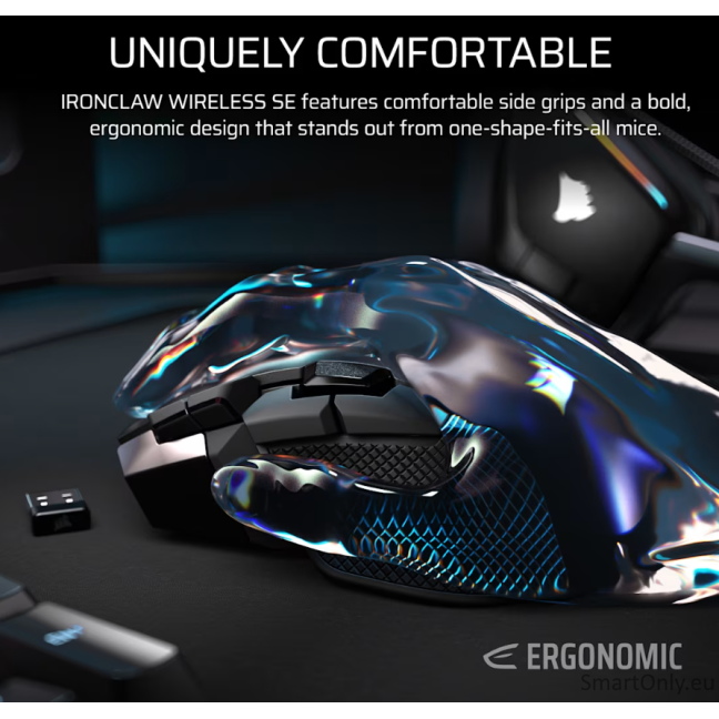 Corsair IRONCLAW SE | Gaming Mouse | Wireless/Wired | 2.4GHz, Bluetooth, USB-C | Black 2 Corsair IRONCLAW SE | Gaming Mouse | Wireless/Wired | 2.4GHz, Bluetooth, USB-C | Black 2