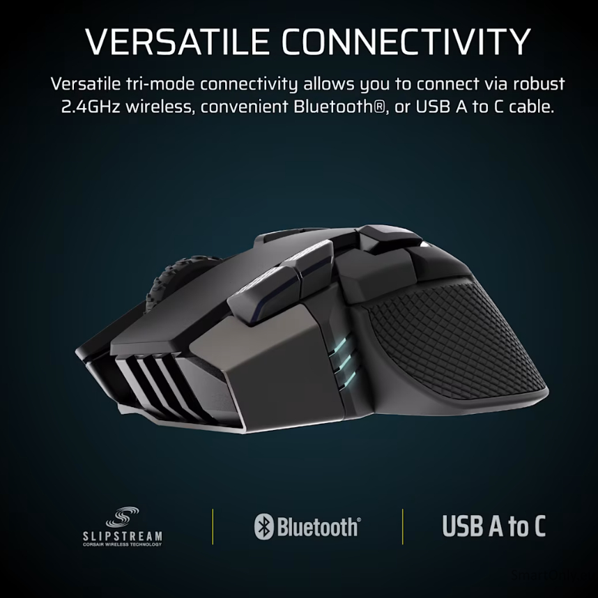 Corsair IRONCLAW SE | Gaming Mouse | Wireless/Wired | 2.4GHz, Bluetooth, USB-C | Black 4 Corsair IRONCLAW SE | Gaming Mouse | Wireless/Wired | 2.4GHz, Bluetooth, USB-C | Black 4