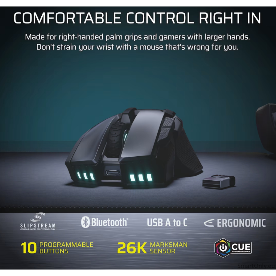 Corsair IRONCLAW SE | Gaming Mouse | Wireless/Wired | 2.4GHz, Bluetooth, USB-C | Black 1 Corsair IRONCLAW SE | Gaming Mouse | Wireless/Wired | 2.4GHz, Bluetooth, USB-C | Black 1