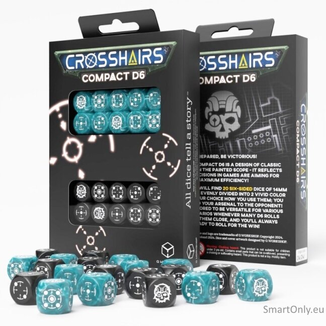 Crosshairs Compact D6 RPG kauliukų rinkinys (audros mėlyna ir juoda sp.) Crosshairs Compact D6 RPG kauliukų rinkinys (audros mėlyna ir juoda sp.)