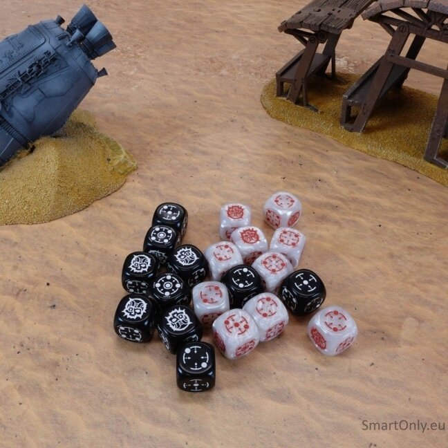 Crosshairs Compact D6 RPG kauliukų rinkinys (juoda ir perlo sp.) 4