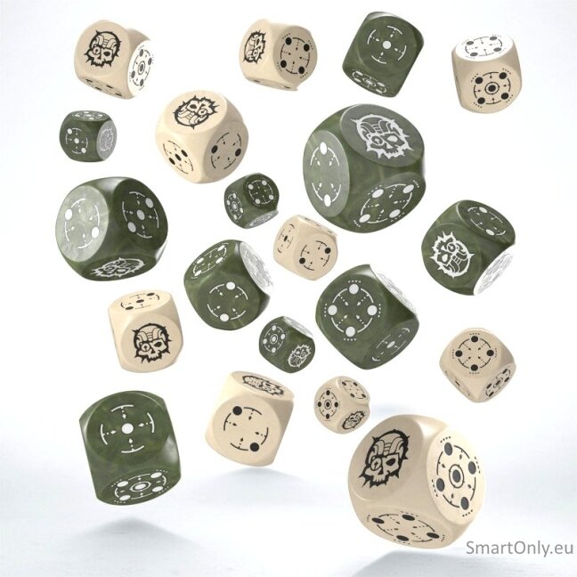 Crosshairs Compact D6 RPG kauliukų rinkinys (smėlio ir alyvuogių sp.) 4