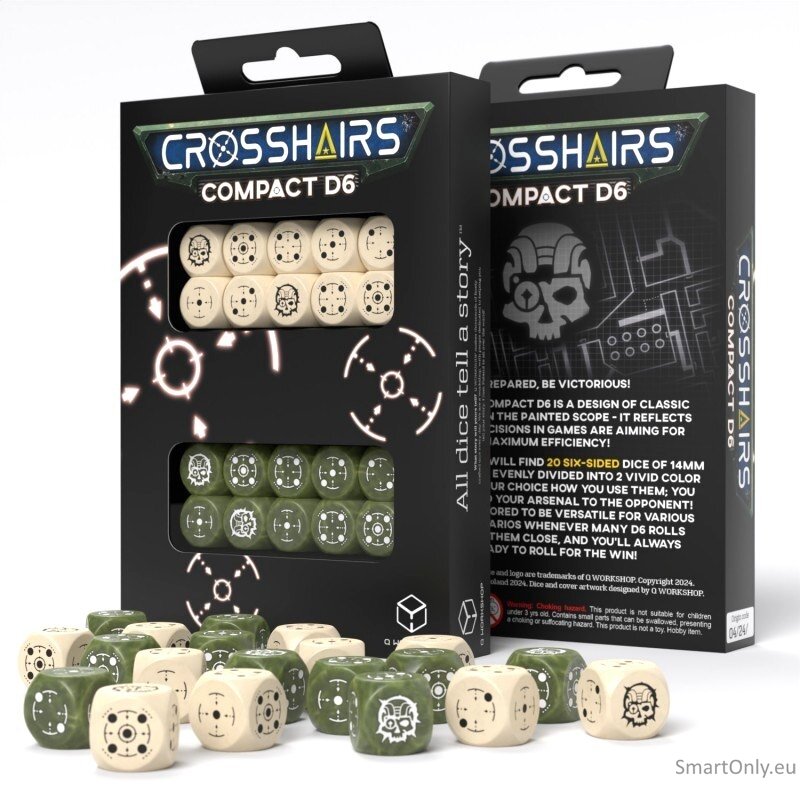 Crosshairs Compact D6 RPG kauliukų rinkinys (smėlio ir alyvuogių sp.) Crosshairs Compact D6 RPG kauliukų rinkinys (smėlio ir alyvuogių sp.)