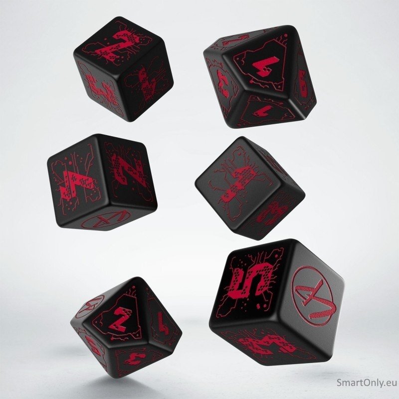 Cyberpunk RED Essential kauliukų rinkinys juodos ir raudonos spalvos 1 Cyberpunk RED Essential kauliukų rinkinys juodos ir raudonos spalvos 1
