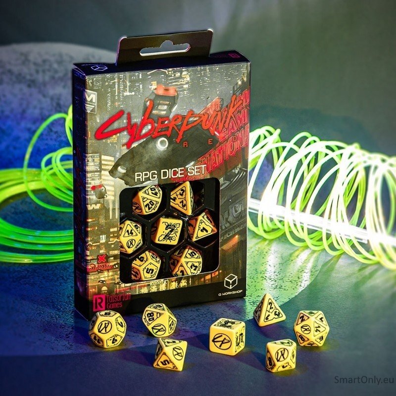 Cyberpunk RED RPG danger zone kauliukų rinkinys geltonos ir juodos sp 2 Cyberpunk RED RPG danger zone kauliukų rinkinys geltonos ir juodos sp 2