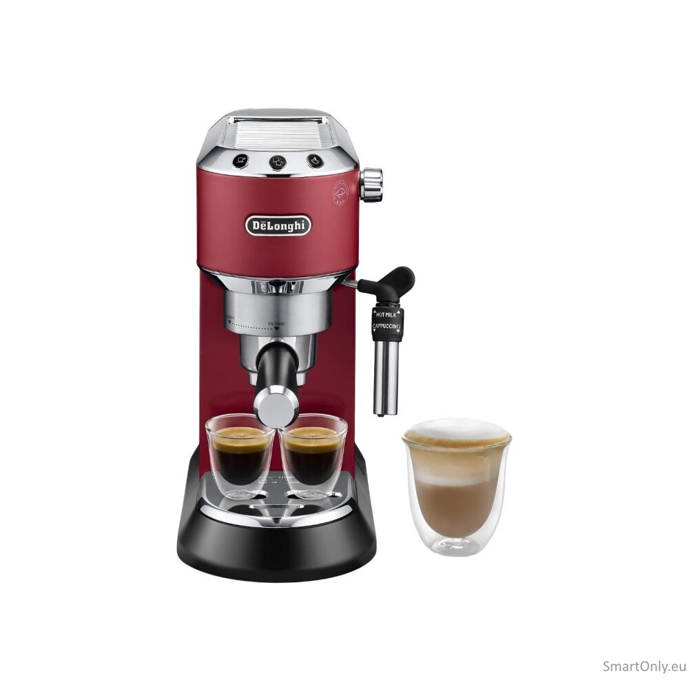Delonghi | Espresso Coffee Maker | Dedica Style EC 685.R | Pump pressure 15 bar | Built-in milk frother | Semi-automatic | 1300 W | Red 1 Delonghi | Espresso Coffee Maker | Dedica Style EC 685.R | Pump pressure 15 bar | Built-in milk frother | Semi-automatic | 1300 W | Red 1