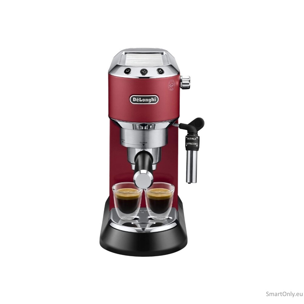 Delonghi | Espresso Coffee Maker | Dedica Style EC 685.R | Pump pressure 15 bar | Built-in milk frother | Semi-automatic | 1300 W | Red