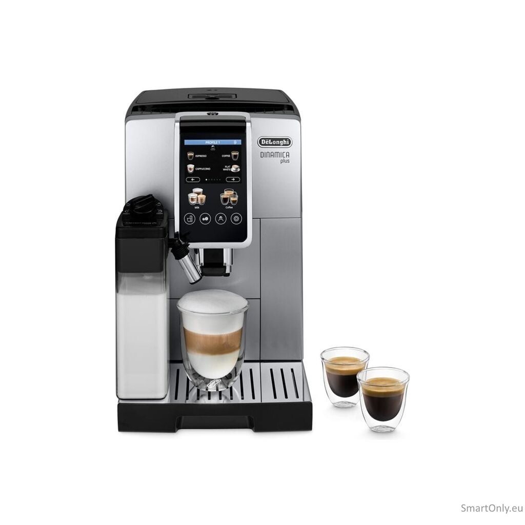 Delonghi | Coffee Maker | Dinamica Plus ECAM380.85.SB | Pump pressure 15 bar | Built-in milk frother | Automatic | 1450 W | Stainless Steel/Black 5 Delonghi | Coffee Maker | Dinamica Plus ECAM380.85.SB | Pump pressure 15 bar | Built-in milk frother | Automatic | 1450 W | Stainless Steel/Black 5