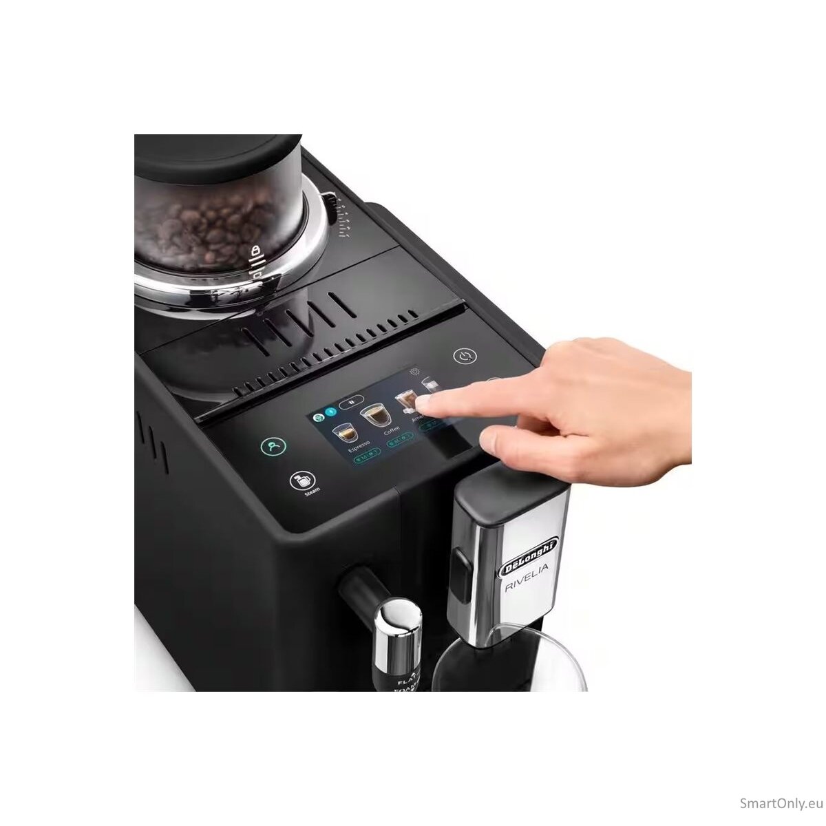 Delonghi Coffee Machine | EXAM 440.35.B RIVELIA | Pump pressure 19 bar | Built-in milk frother | Automatic | 1450 W | Onyx Black 4 Delonghi Coffee Machine | EXAM 440.35.B RIVELIA | Pump pressure 19 bar | Built-in milk frother | Automatic | 1450 W | Onyx Black 4