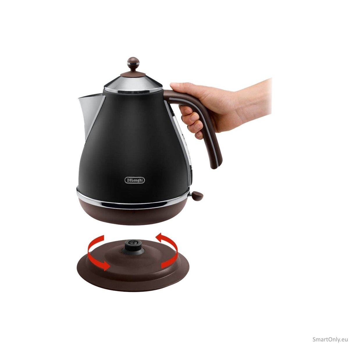 Delonghi | Icona Vintage | KBOV2001BK | Standard kettle | 2000 W | 1.7 L | Stainless steel | 360° rotational base | Black 6 Delonghi | Icona Vintage | KBOV2001BK | Standard kettle | 2000 W | 1.7 L | Stainless steel | 360° rotational base | Black 6