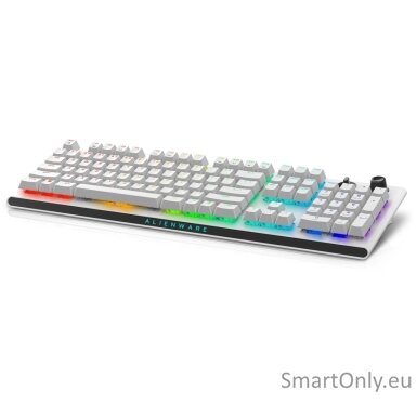 Dell Alienware Tri-Mode AW920K Wireless Gaming Keyboard AlienFX per-key RGB / 16.8 million colors; Hot Keys: Programmable, rocker switch and dial RGB LED light US Wireless Lunar Light CHERRY MX Red Bluetooth Wireless connection Numeric keypad Dell Alienware Tri-Mode AW920K Wireless Gaming Keyboard AlienFX per-key RGB / 16.8 million colors; Hot Keys: Programmable, rocker switch and dial RGB LED light US Wireless Lunar Light CHERRY MX Red Bluetooth Wireless connection Numeric keypad
