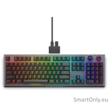 Dell Alienware Tri-Mode AW920K Wireless Gaming Keyboard AlienFX per-key RGB / 16.8 million colors; Hot Keys: Programmable, rocker switch and dial RGB LED light US Wireless Dark Side of the Moon CHERRY MX Red Bluetooth Wireless connection Numeric keypad Dell Alienware Tri-Mode AW920K Wireless Gaming Keyboard AlienFX per-key RGB / 16.8 million colors; Hot Keys: Programmable, rocker switch and dial RGB LED light US Wireless Dark Side of the Moon CHERRY MX Red Bluetooth Wireless connection Numeric keypad