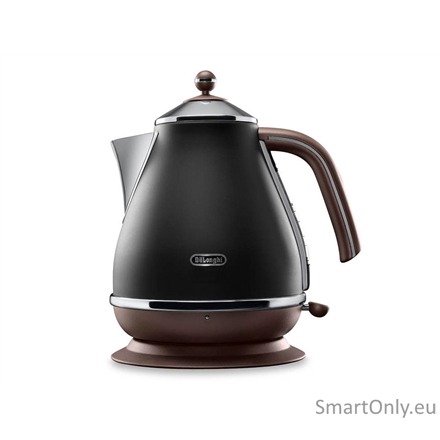 Delonghi | Icona Vintage | KBOV2001BK | Standard kettle | 2000 W | 1.7 L | Stainless steel | 360° rotational base | Black