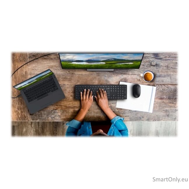 Dell Pro Keyboard and Mouse  KM5221W Keyboard and Mouse Set Wireless Batteries included US Wireless connection Black 3