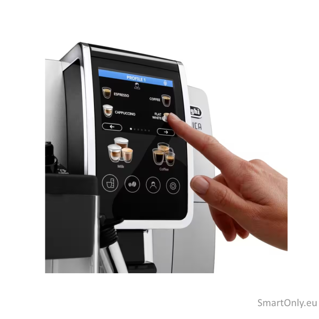 Delonghi | Coffee Maker | Dinamica Plus ECAM380.85.SB | Pump pressure 15 bar | Built-in milk frother | Automatic | 1450 W | Stainless Steel/Black 1 Delonghi | Coffee Maker | Dinamica Plus ECAM380.85.SB | Pump pressure 15 bar | Built-in milk frother | Automatic | 1450 W | Stainless Steel/Black 1