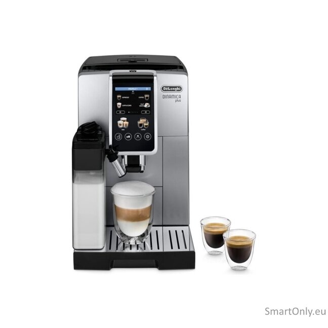 Delonghi | Coffee Maker | Dinamica Plus ECAM380.85.SB | Pump pressure 15 bar | Built-in milk frother | Automatic | 1450 W | Stainless Steel/Black 5 Delonghi | Coffee Maker | Dinamica Plus ECAM380.85.SB | Pump pressure 15 bar | Built-in milk frother | Automatic | 1450 W | Stainless Steel/Black 5