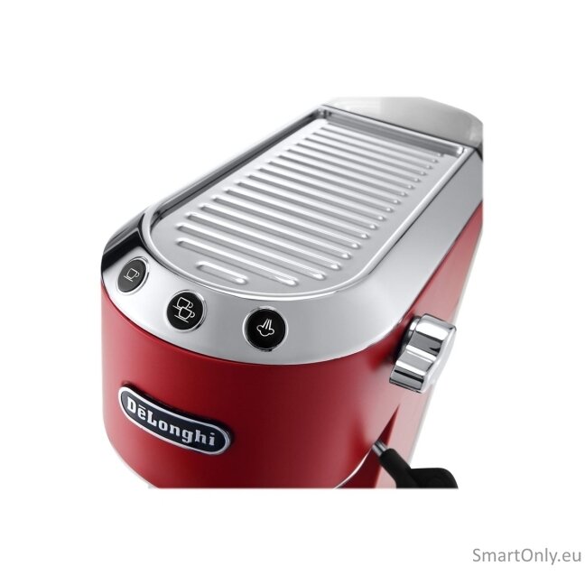 Delonghi | Espresso Coffee Maker | Dedica Style EC 685.R | Pump pressure 15 bar | Built-in milk frother | Semi-automatic | 1300 W | Red 7 Delonghi | Espresso Coffee Maker | Dedica Style EC 685.R | Pump pressure 15 bar | Built-in milk frother | Semi-automatic | 1300 W | Red 7
