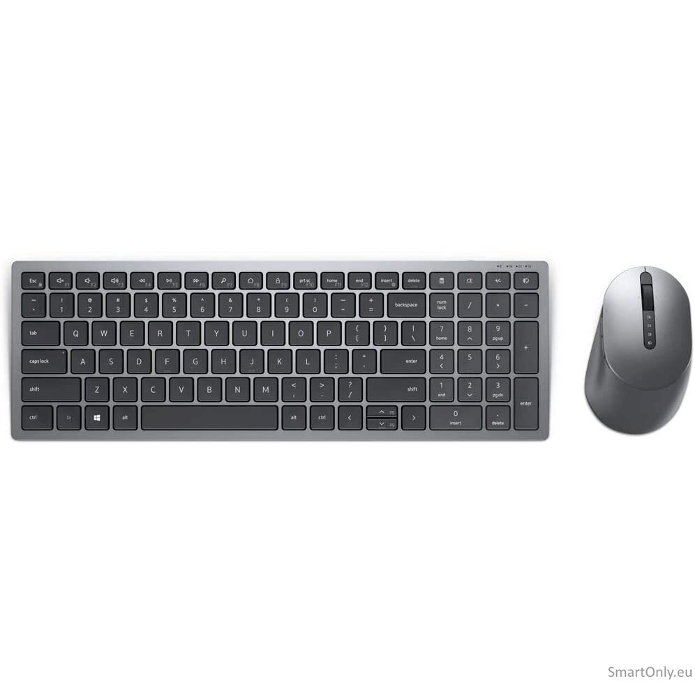 Dell Keyboard and Mouse KM7120W Keyboard and Mouse Set Wireless Batteries included EN/LT Wireless connection Titan Gray Bluetooth 3