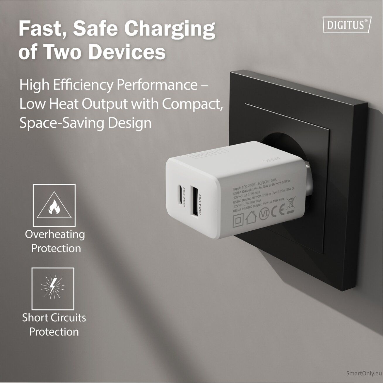 Digitus | Battery charger, 20W | DA-10300 8 Digitus | Battery charger, 20W | DA-10300 8