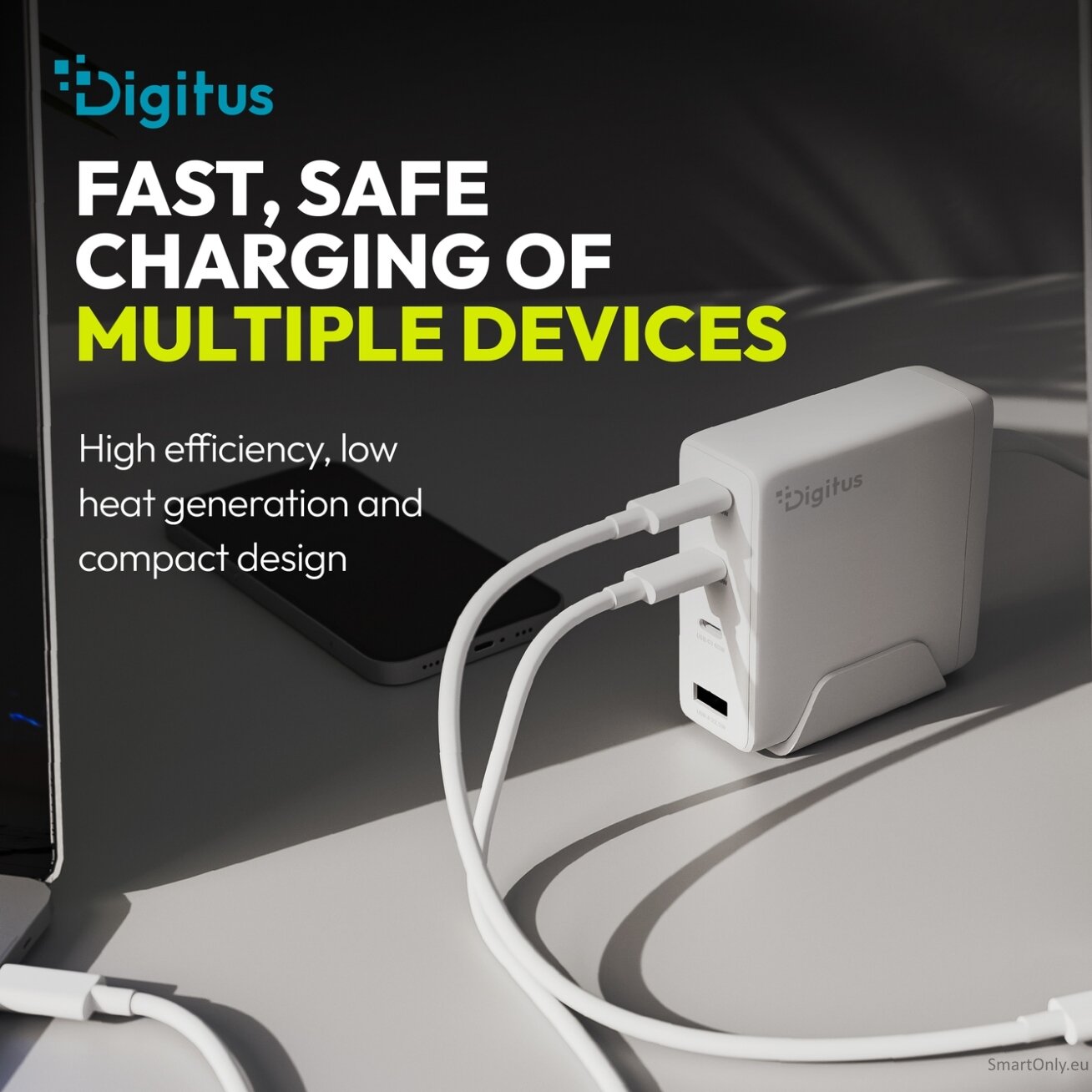 Digitus | USB GaN Charger 140W, 3x USB-C, 1x USB-A | DA-10305 6 Digitus | USB GaN Charger 140W, 3x USB-C, 1x USB-A | DA-10305 6
