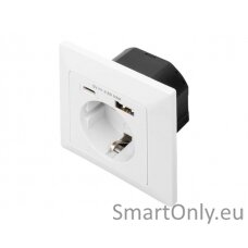 DIGITUS Safety Plug for Flush Mounting with 1 x USB Type-C, 1 x USB A Digitus