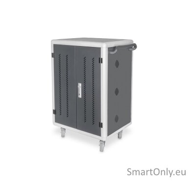Digitus | Black | Charging Trolley 30 Notebooks / Tablets up to 15.6" | Pressure lock system with swiveling lever handle on the front and back door, lockable; Safety plug socket with switch on the side