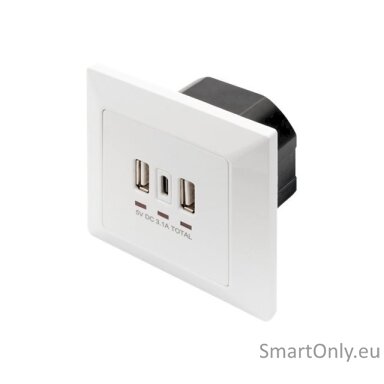 DIGITUS Socket with USB A & USB-C Ports, flush mounted Digitus