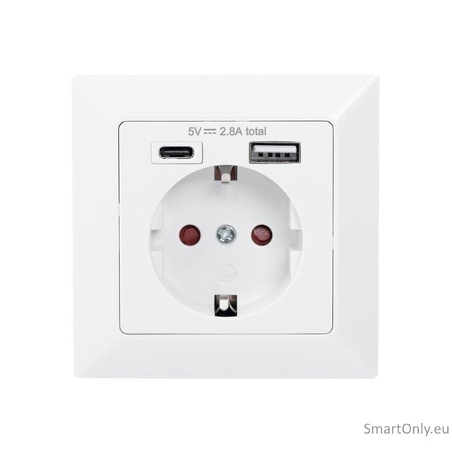 DIGITUS Safety Plug for Flush Mounting with 1 x USB Type-C, 1 x USB A Digitus 1 DIGITUS Safety Plug for Flush Mounting with 1 x USB Type-C, 1 x USB A Digitus 1